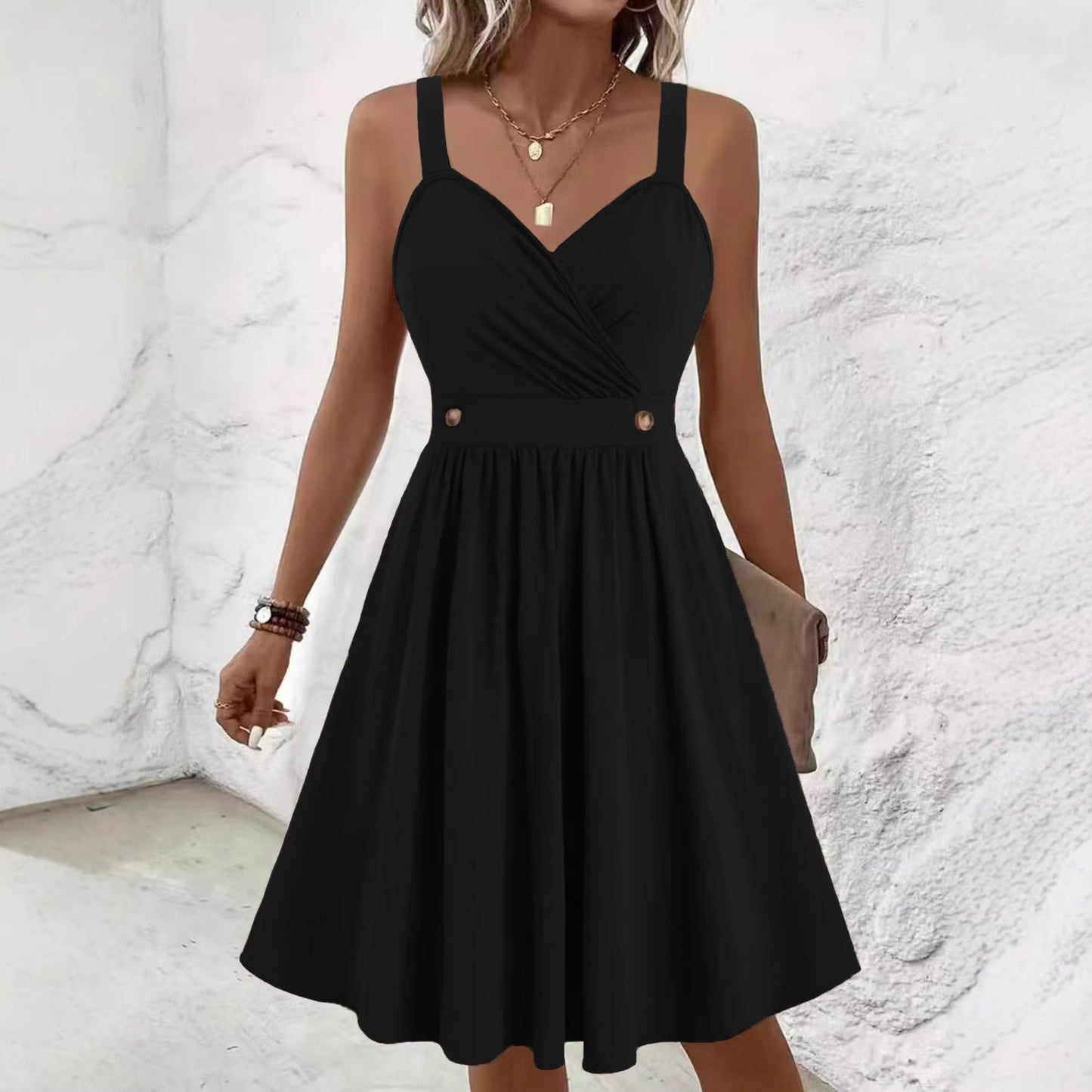 Elegant Sleeveless Dress In European And American Style