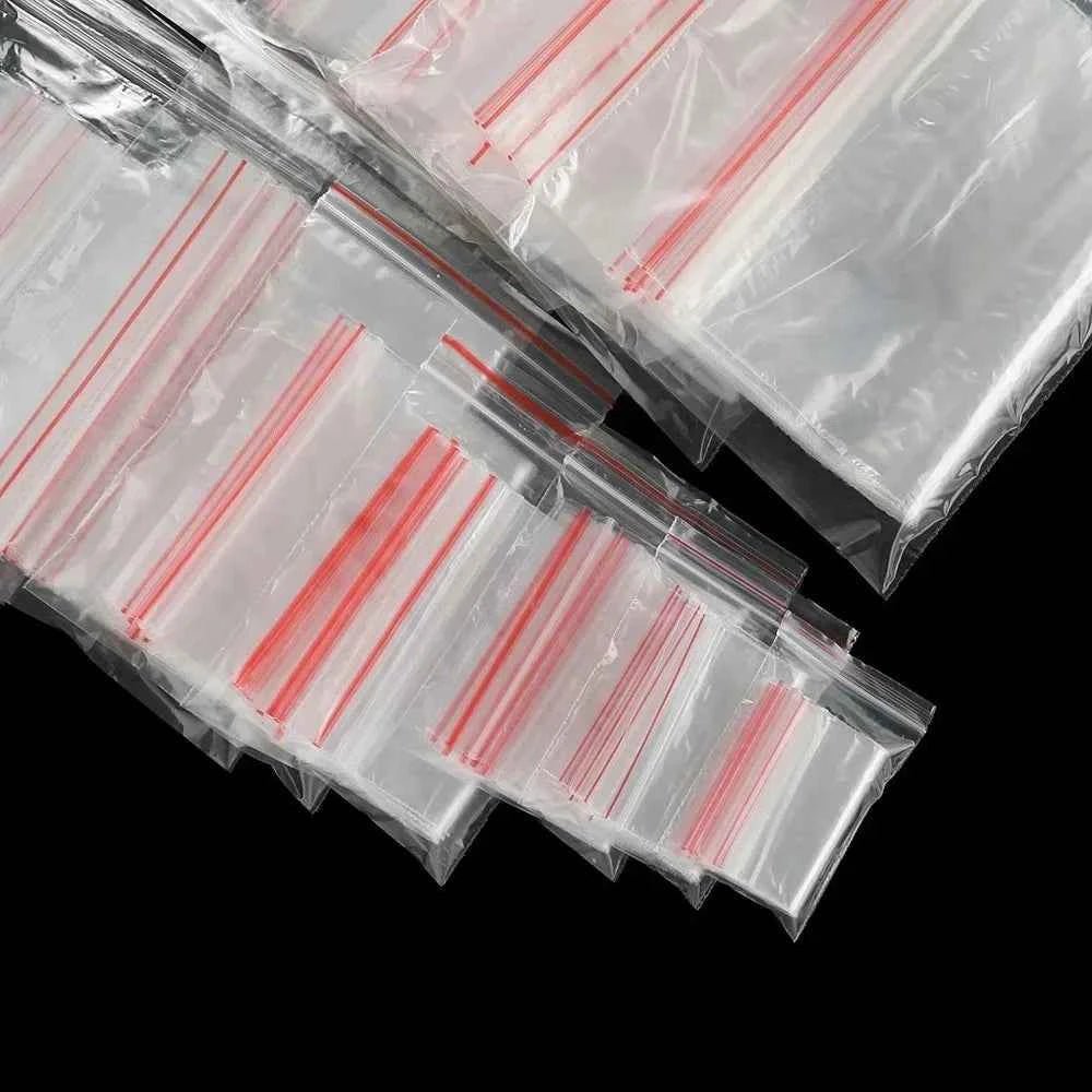 30 - 100pcs/bag 4*6/5*7/6*8/7*10/8*12cm Zipped Lock Reclosable Plastic Poly Clear Bags Bulk Jewelry Craft Accessory Packaging - Shoppiline