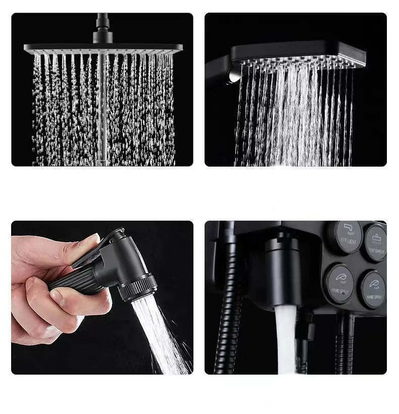 Bathroom Thermostatic Shower System LED Temperature Digital Display Shower Set