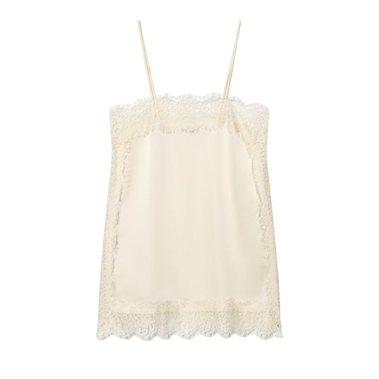 Lace-trimmed Silk-satin Slip Dress Set