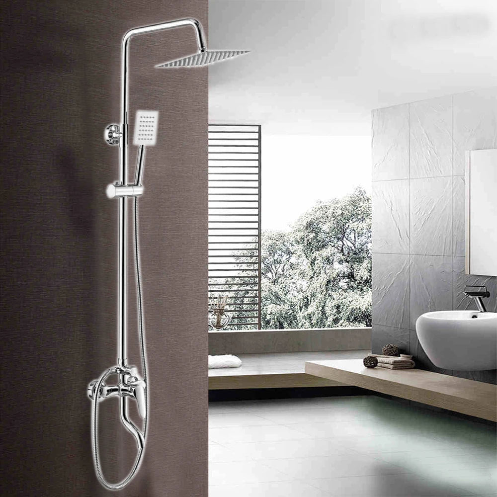 Bathroom Sanitary Ware Exposed Wall Mounted Faucet Rain Shower Set Shower