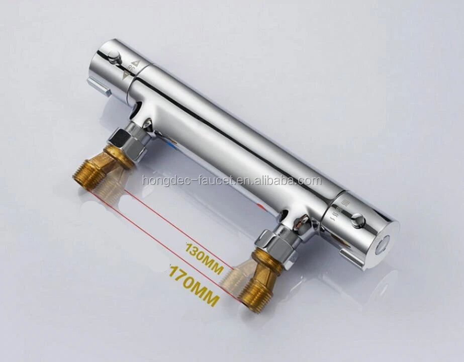 Brass Round Exposed Thermostatic Mixing Shower Valve Temperature Control Shower Faucet Valve
