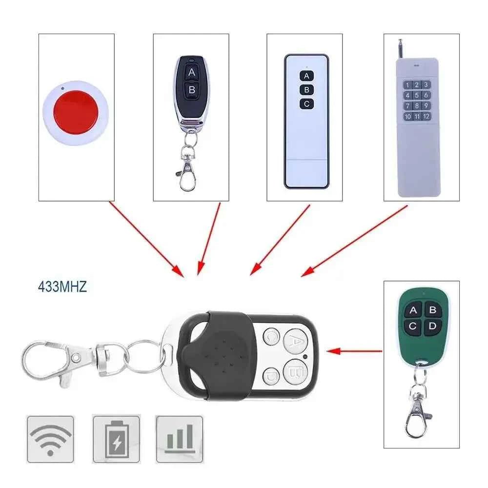 433MHz Smart Copy Duplicator Metal Push Button Remote Control Transmitter ABCD 4Button Garage Door Opener Remote 1pc - Shoppiline