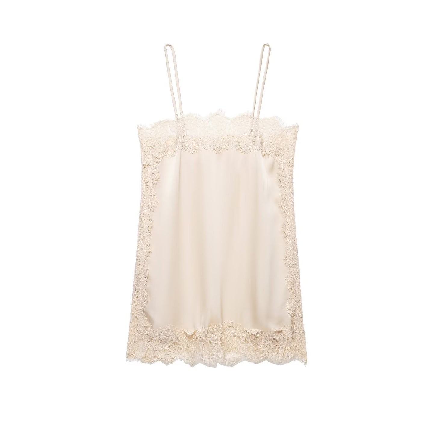 Lace-trimmed Silk-satin Slip Dress Set