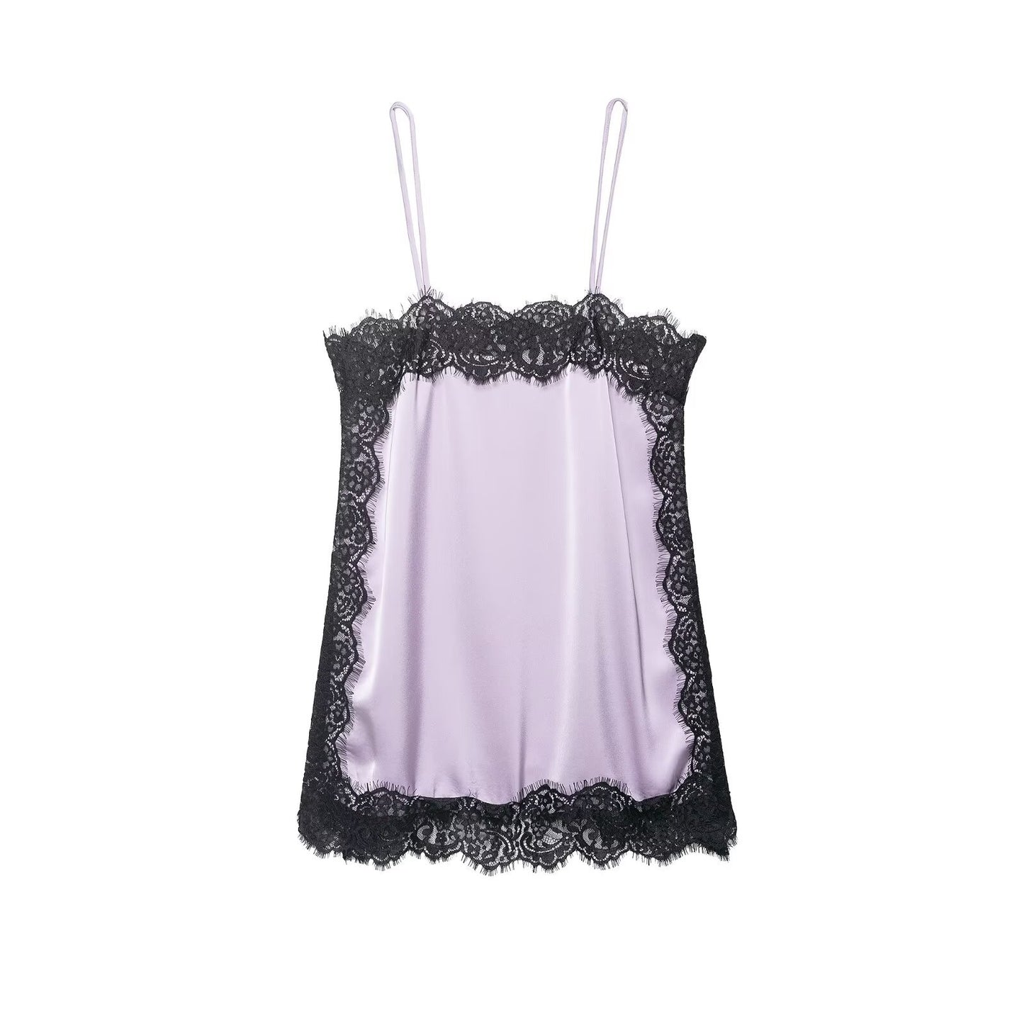 Lace-trimmed Silk-satin Slip Dress Set