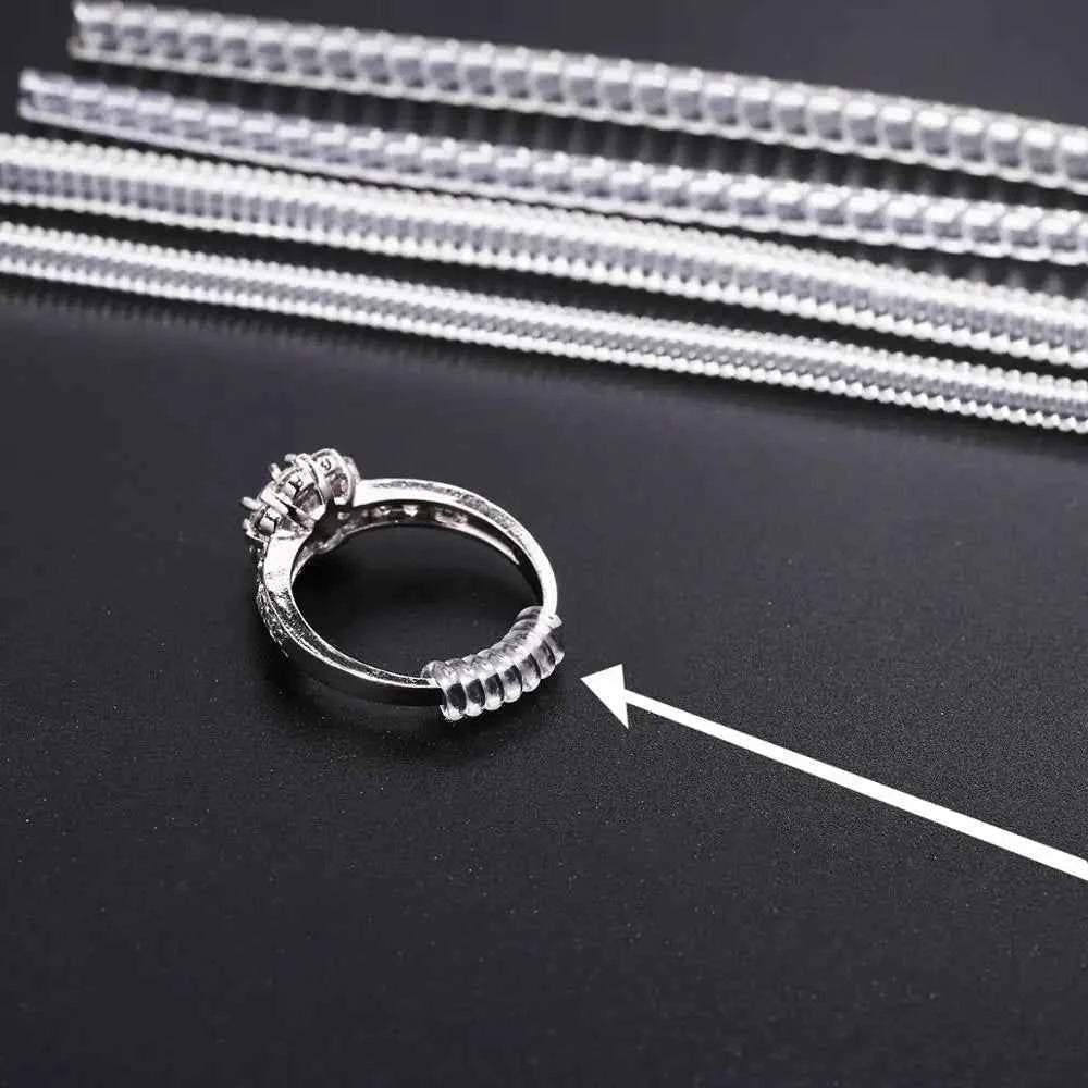 4pcs/lot Transparent Spiral Based Ring Tools Spring Coil Ring Size Adjuster Guard Tightener Reducer Resizing Tool For Jewelry - Shoppiline