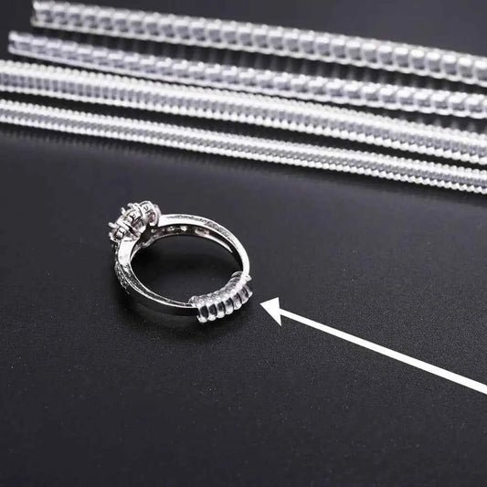 4pcs/lot Transparent Spiral Based Ring Tools Spring Coil Ring Size Adjuster Guard Tightener Reducer Resizing Tool For Jewelry - Shoppiline