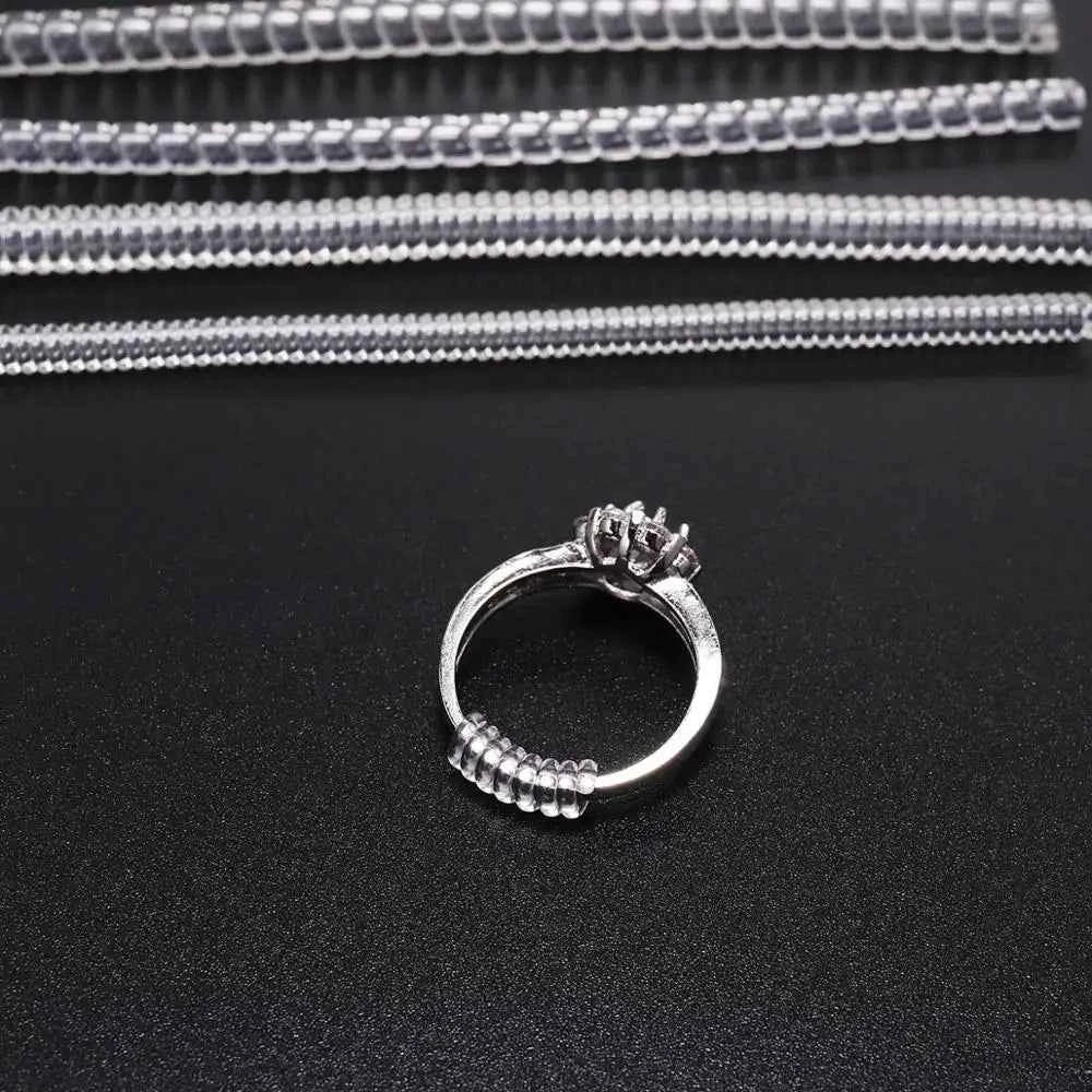 4pcs/lot Transparent Spiral Based Ring Tools Spring Coil Ring Size Adjuster Guard Tightener Reducer Resizing Tool For Jewelry - Shoppiline