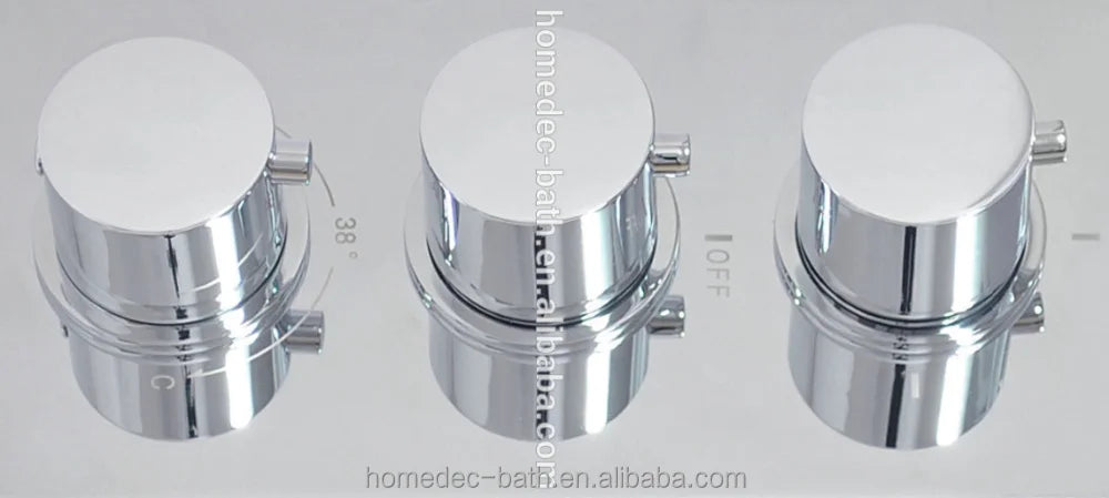 Brass Thermostatic 3 Dial 3 Ways Radiator Control Valve Mixer