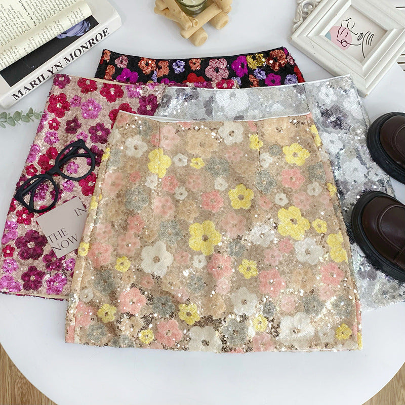 Mini-jupe fourreau fleurie pour femme
