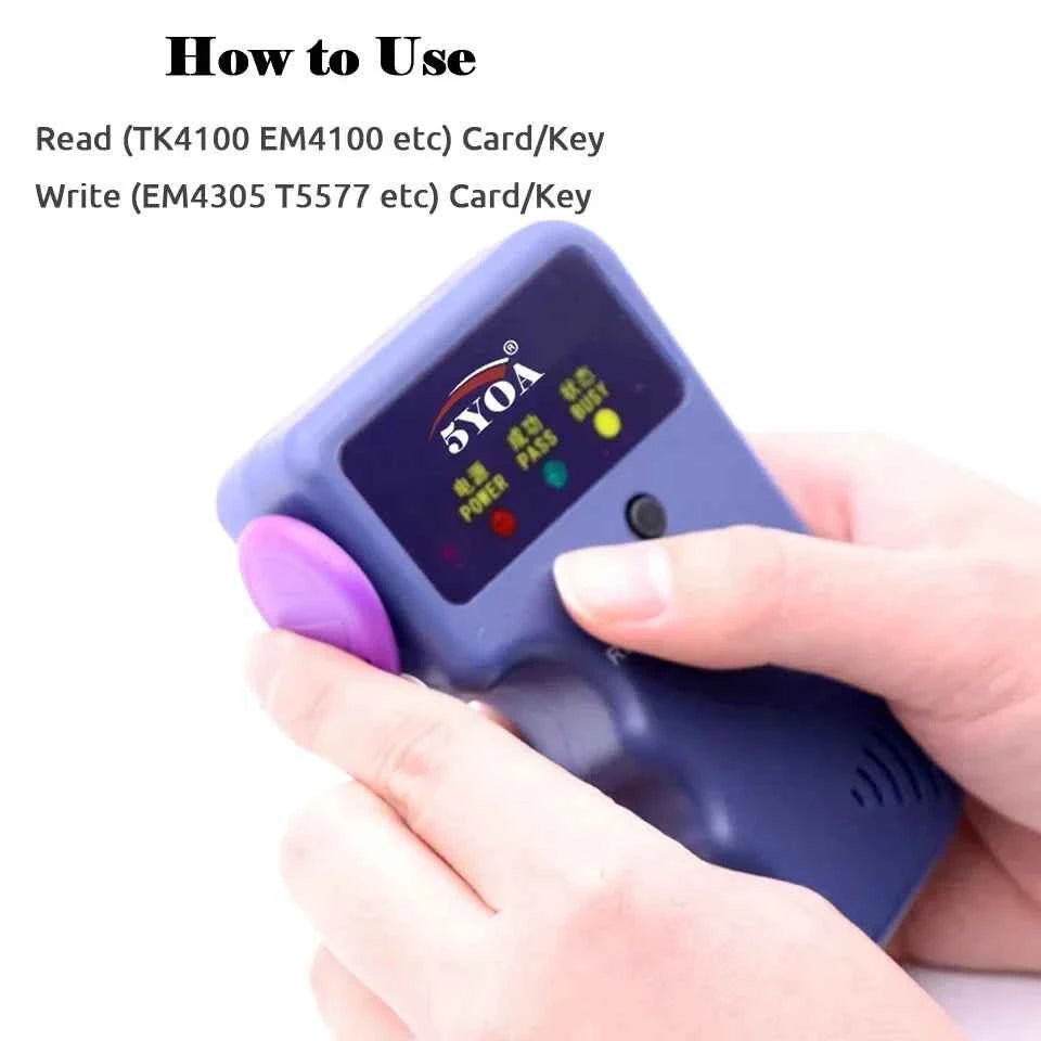 5YOA 10pcs 125KHz T5577 Keyfobs Rewritable Duplicate Tag 5200 Proximity Copy Access Card ID Token Ring RFID Cloner Keychain - Shoppiline