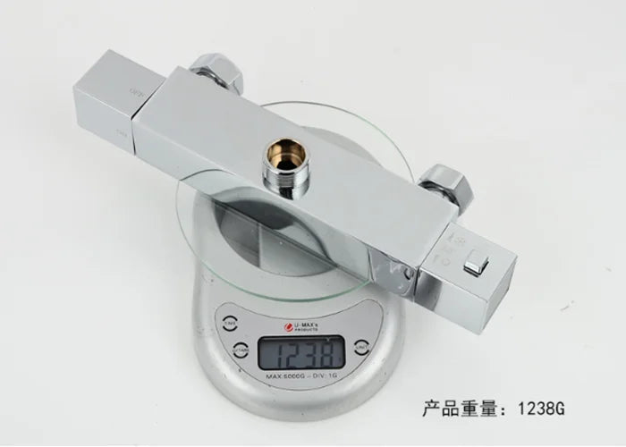 Brass Polished Chrome Single Handle Ceramic Thermostatic Mixing Valve for Apartment Bathroom Shower Head Temperature Control