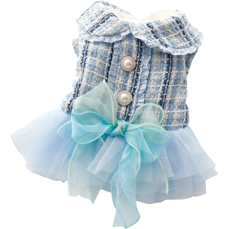 Plush Thick Lace Dog Clothes Cat Princess Skirt