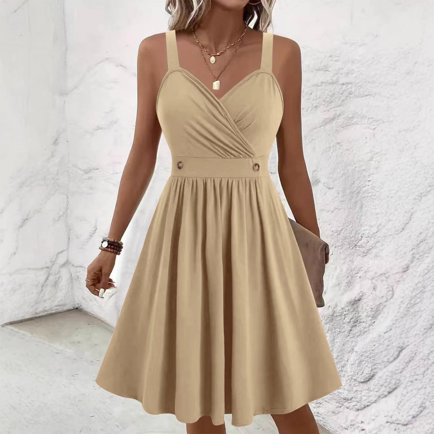 Elegant Sleeveless Dress In European And American Style