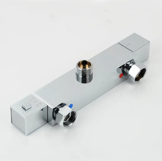 Brass Polished Chrome Single Handle Ceramic Thermostatic Mixing Valve for Apartment Bathroom Shower Head Temperature Control