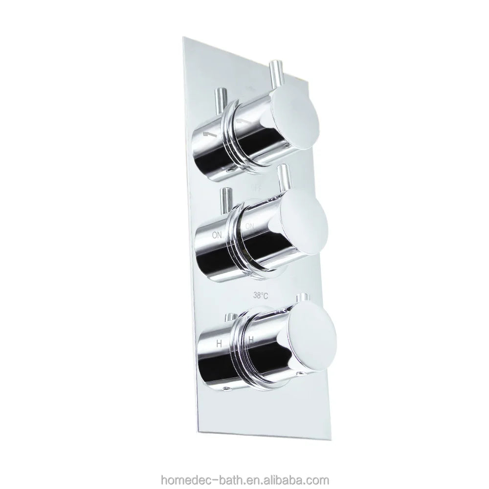 Brass Thermostatic 3 Dial 3 Ways Radiator Control Valve Mixer