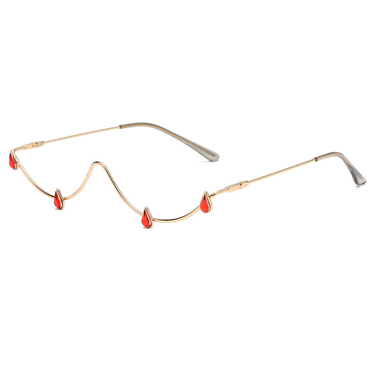Lower Half Frame Lens Free Decorative Glasses New Fashion
