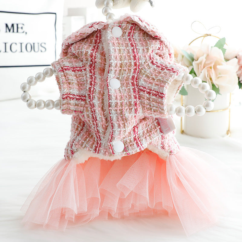 Plush Thick Lace Dog Clothes Cat Princess Skirt