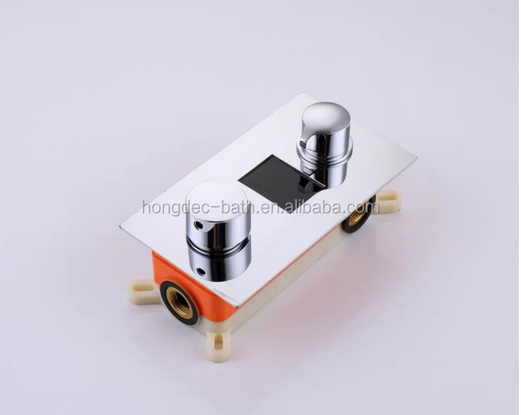 Brass Wall Mounted Hot Cold Control LED Digital Display Water Faucet Shower Concealed Thermostatic Mixer Valve