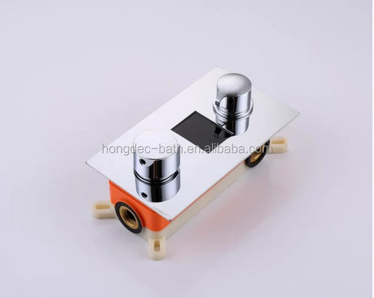 Brass Wall Mounted Hot Cold Control LED Digital Display Water Faucet Shower Concealed Thermostatic Mixer Valve