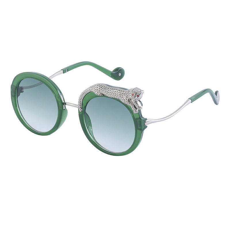 Women's Fashion Anti-blue Light With Diamonds Large Frame Sunglasses