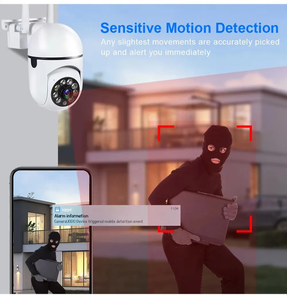 8MP Wifi IP Wireless Security Surveillance PTZ Camera 4X Zoom Cameras Tracking Two-way Audio HD Night Color Cam - Shoppiline