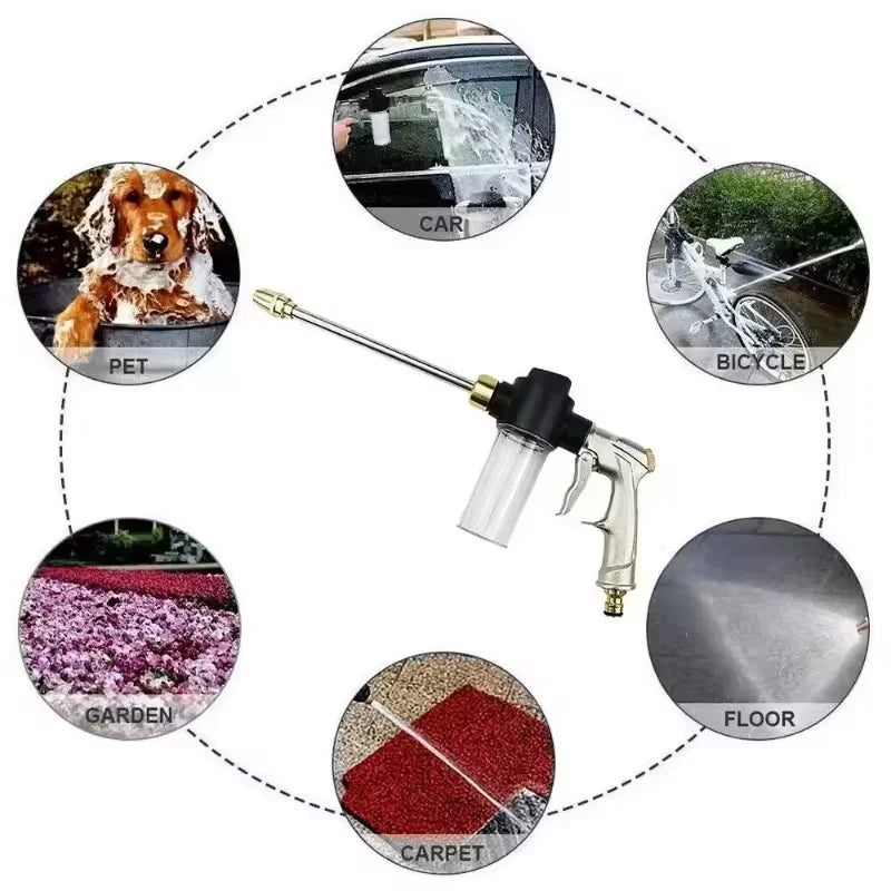 Garden Hose Water Sprayer Nozzle Multifunctional High Pressure Water Gun for Vehicle Washing, Patio and Plant Watering Use