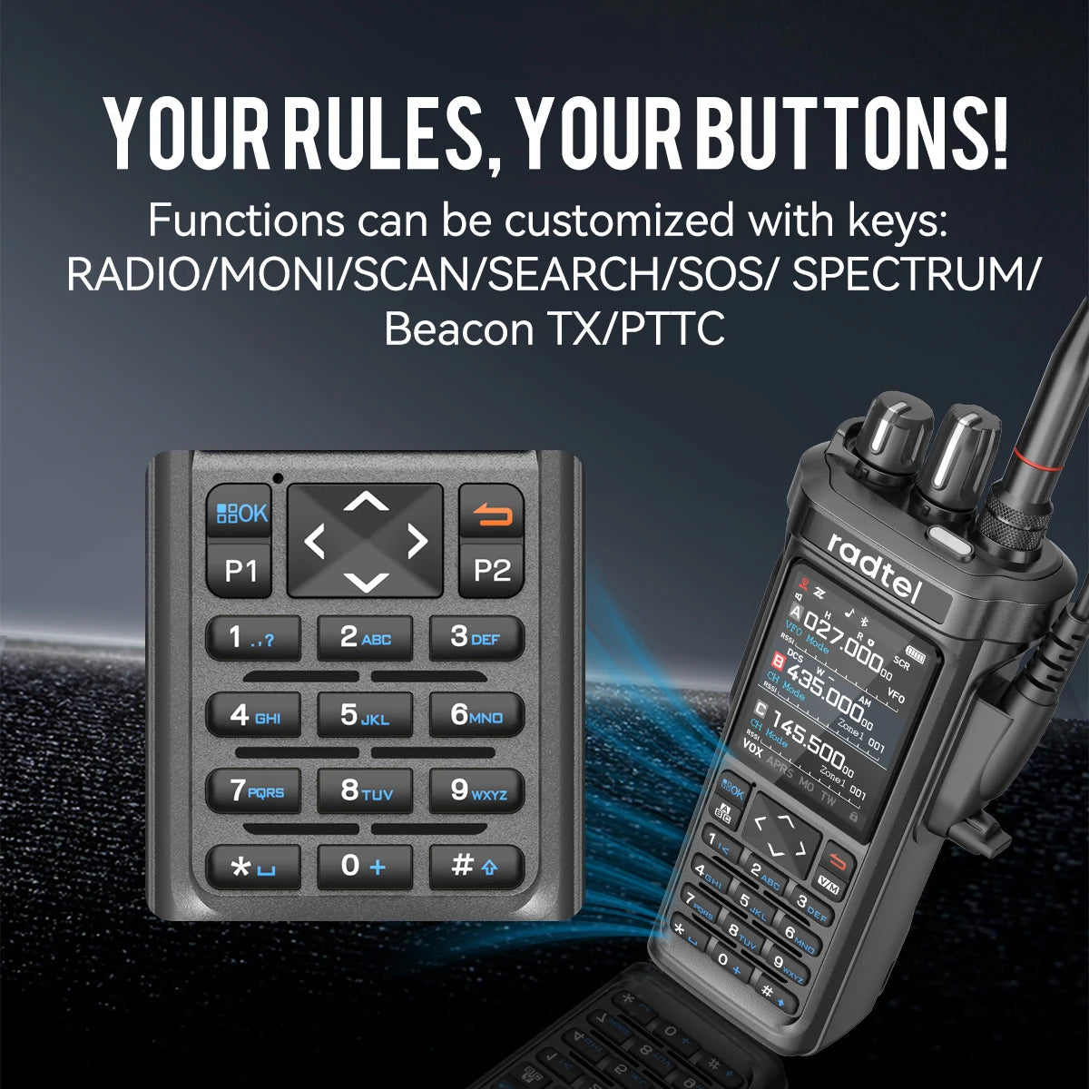 Radtel RT-950 PRO Walkie Talkie AM/FM/CB/LSB/USB/CW Receiver with GPS APRS 10W Bluetooth Phone Programming Ham Radio RT-950PRO - Shoppiline