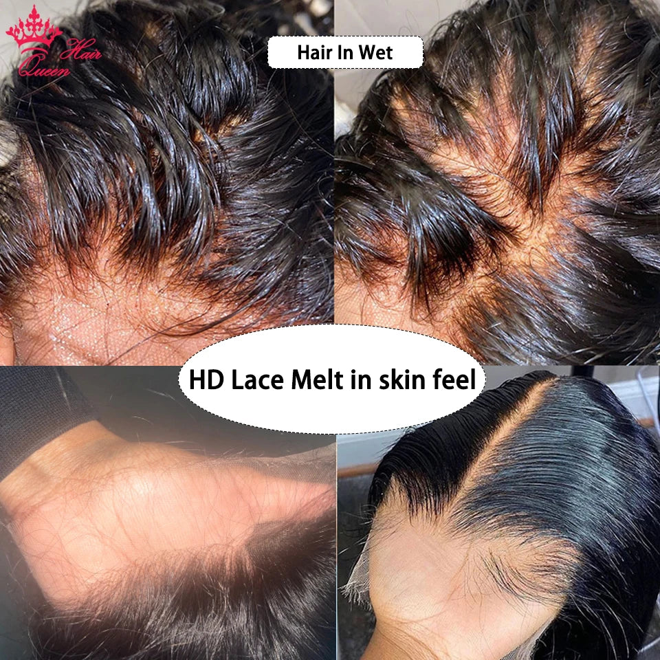 Queen Hair Real HD Frontal/Closure Only Invisible Melt Skin Lace 13x6 13x4 4x4 4x6 5x5 6x6 7x7 Raw Human Hair Body Wave/Straight