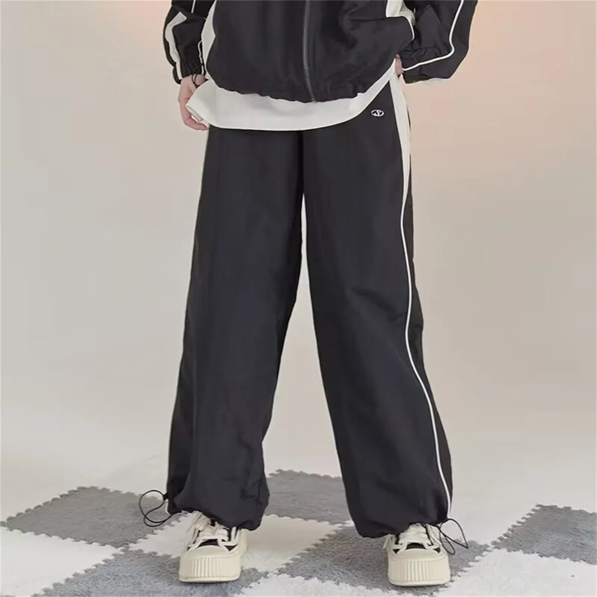 Women Baggy Harajuku Cargo Pants Streetwear Hip Hop Wide Leg Pant Parachute Sweatpants Techwear Joggers Oversized Y2K Trousers