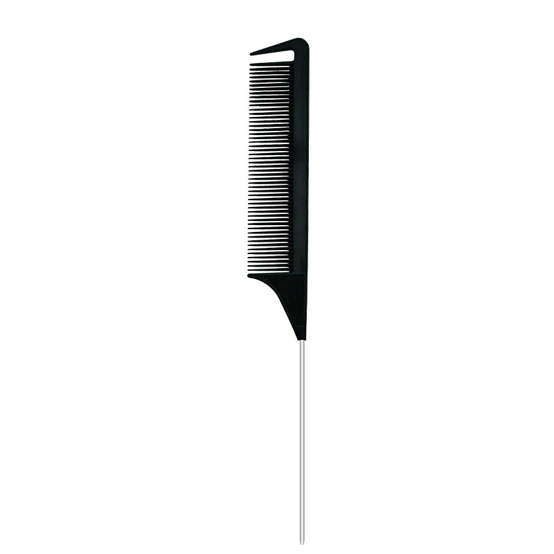 Pro Spitzschwanz Salon Friseur Haarstyling Antistatischer Kamm Haarbürste Stahlnadelstift Stielkamm Friseurzubehör