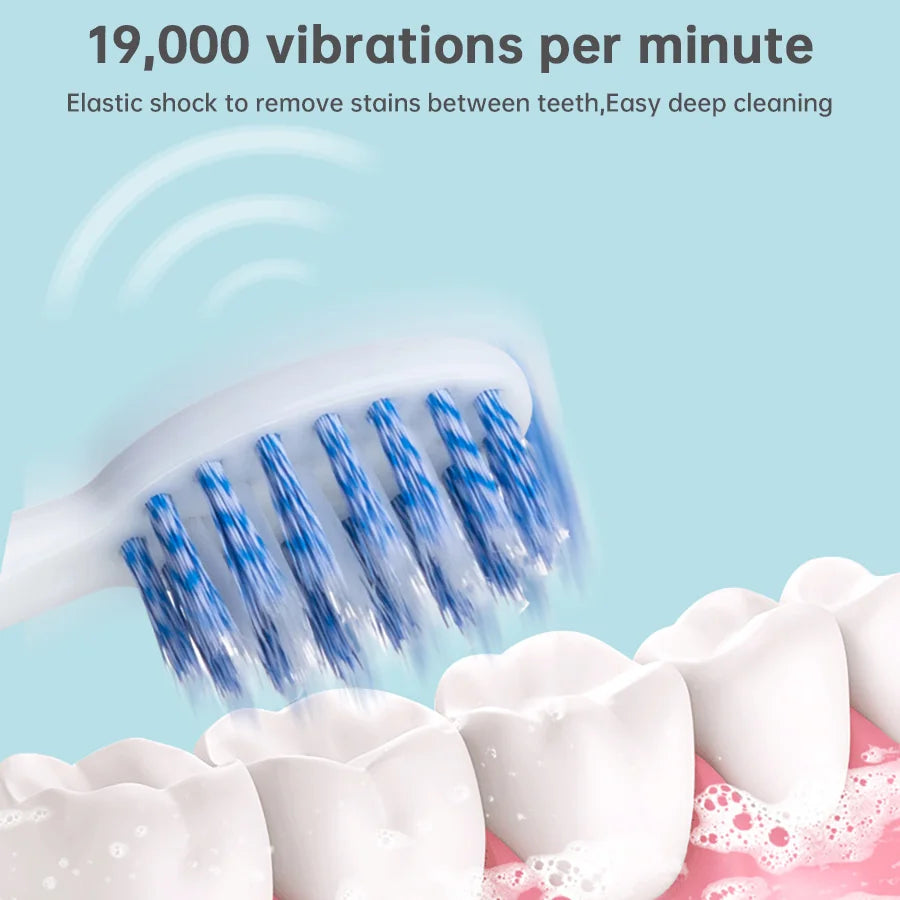 Tongwode Sonic Electric Toothbrush IPX7 Waterproof Adult Couple Home Use Soft Bristle Replaceable With 6 Tooth Brush Heads