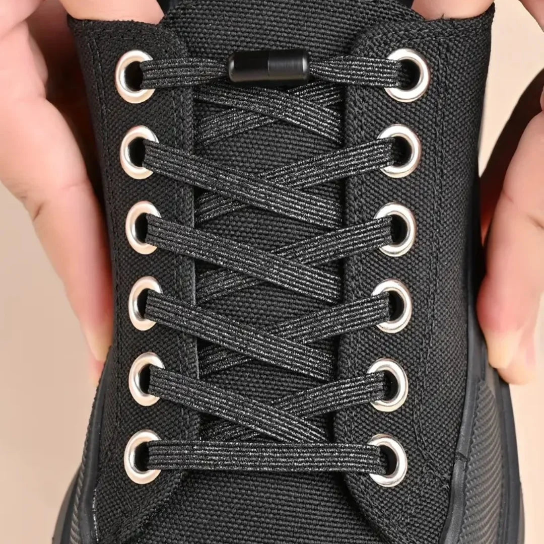 Lacets sans nœud Boucle colorée Lacets Perle Lumière colorée Mode sans attaches Lacets élastiques Baskets Enfants Adultes Élargis