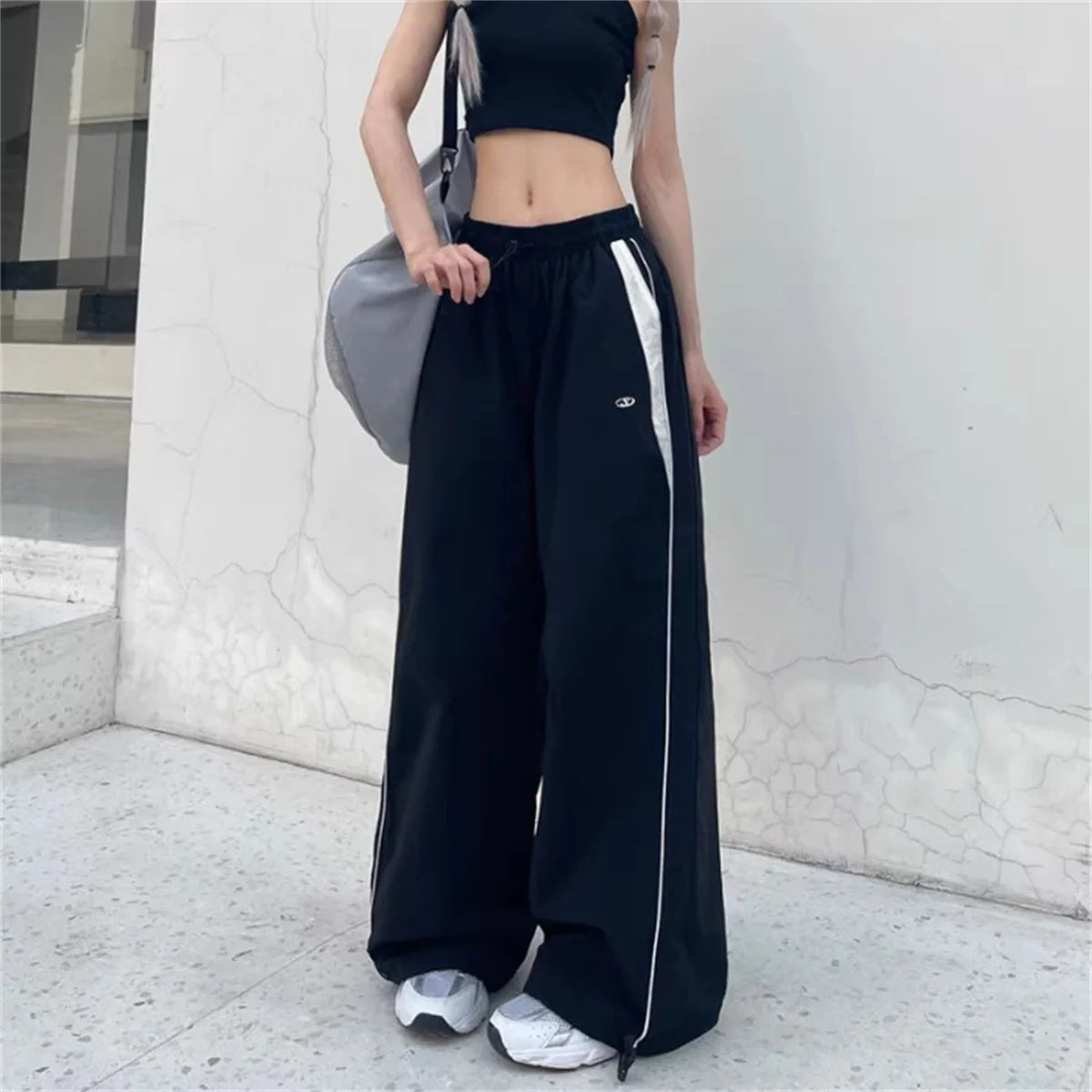 Women Baggy Harajuku Cargo Pants Streetwear Hip Hop Wide Leg Pant Parachute Sweatpants Techwear Joggers Oversized Y2K Trousers