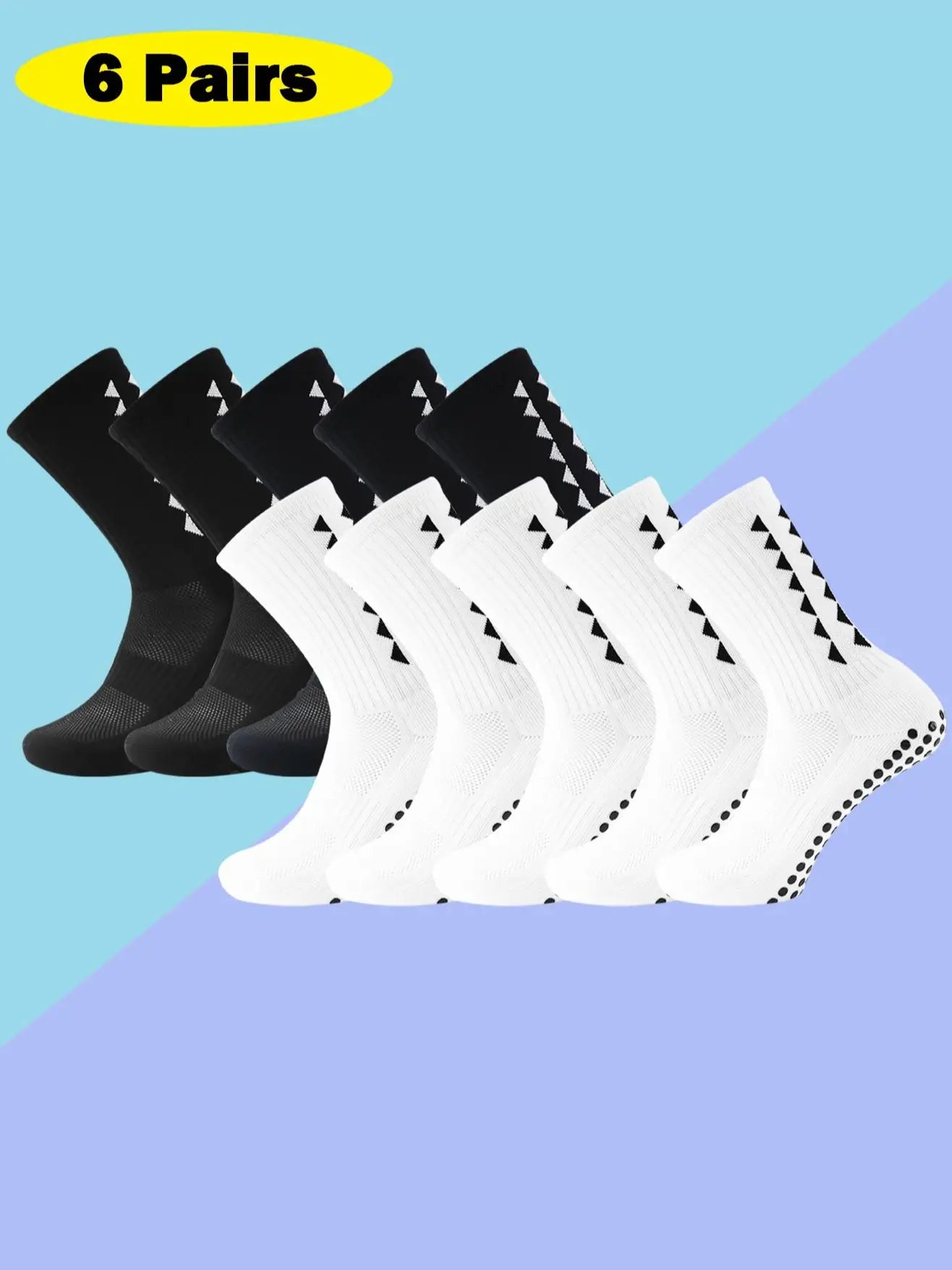 6 Pairs men women football grip socks towel bottom sport socks rugby soccer cycling running Exercise athletic socks