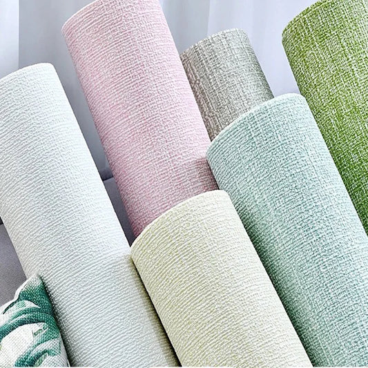 50cm solid linen foam 3D self-adhesive thickened wall sticker PVC waterproof background wall renovation wallpaper