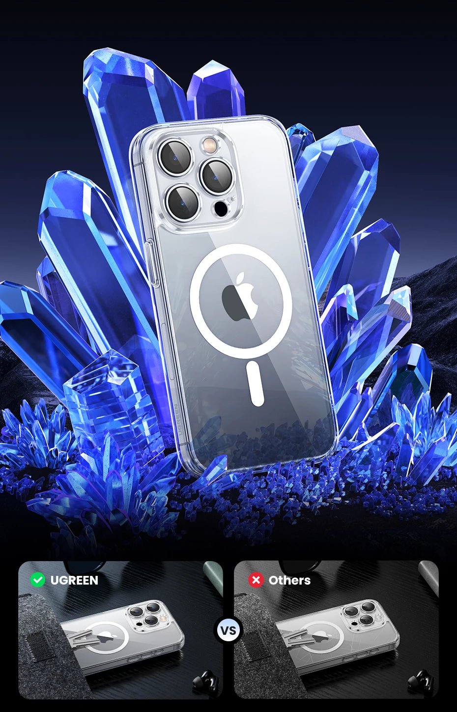UGREEN Magnetic Case for iPhone 17 16 15 14 13 Pro Max Case Shockproof Cover for iPhone 16 Pro Max Plus 16pro Macsafe TPU Cases - Shoppiline