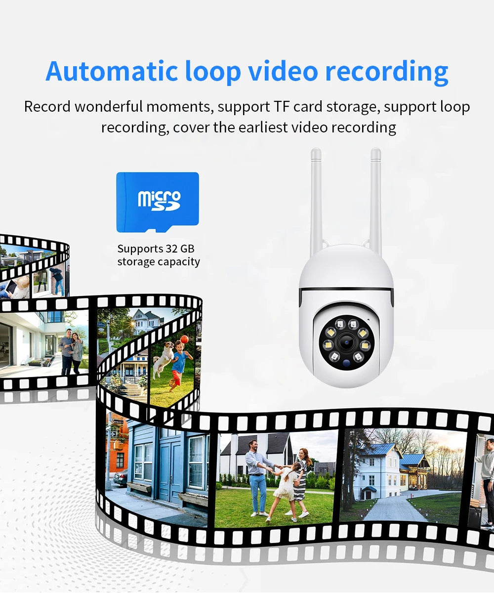 8MP Wifi IP Wireless Security Surveillance PTZ Camera 4X Zoom Cameras Tracking Two-way Audio HD Night Color Cam - Shoppiline