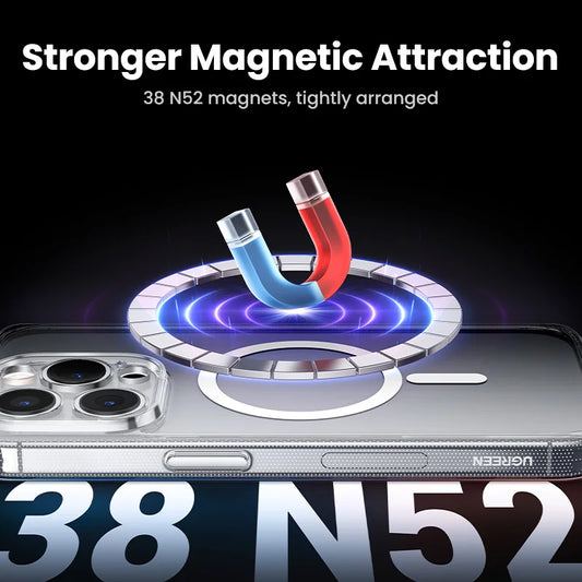 UGREEN Magnetic Case for iPhone 17 16 15 14 13 Pro Max Case Shockproof Cover for iPhone 16 Pro Max Plus 16pro Macsafe TPU Cases - Shoppiline