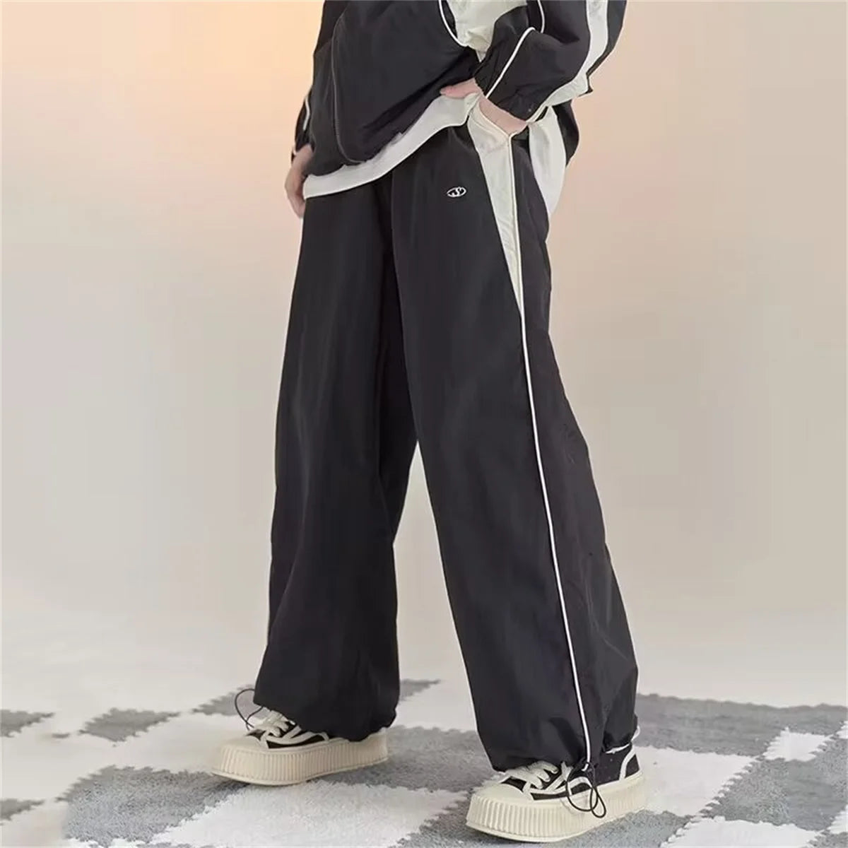 Women Baggy Harajuku Cargo Pants Streetwear Hip Hop Wide Leg Pant Parachute Sweatpants Techwear Joggers Oversized Y2K Trousers