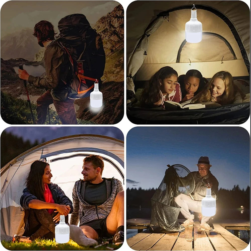 1/2/5/8pcs High Power LED Light Charging Emergency Lamp Outdoor  Portable Lanterns BBQ Camping lamp Search Light  Emergency Bulb