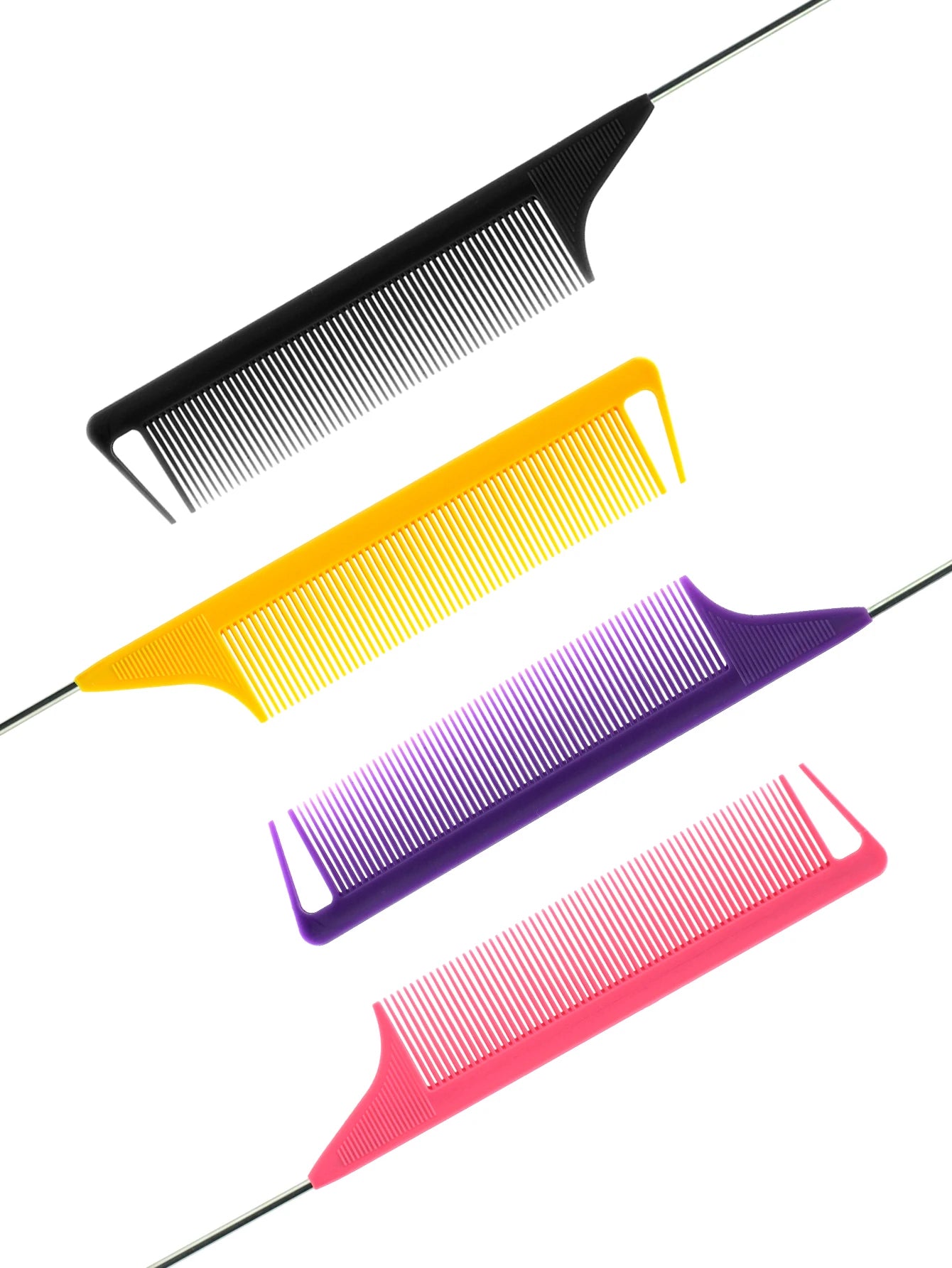 Pro Spitzschwanz Salon Friseur Haarstyling Antistatischer Kamm Haarbürste Stahlnadelstift Stielkamm Friseurzubehör