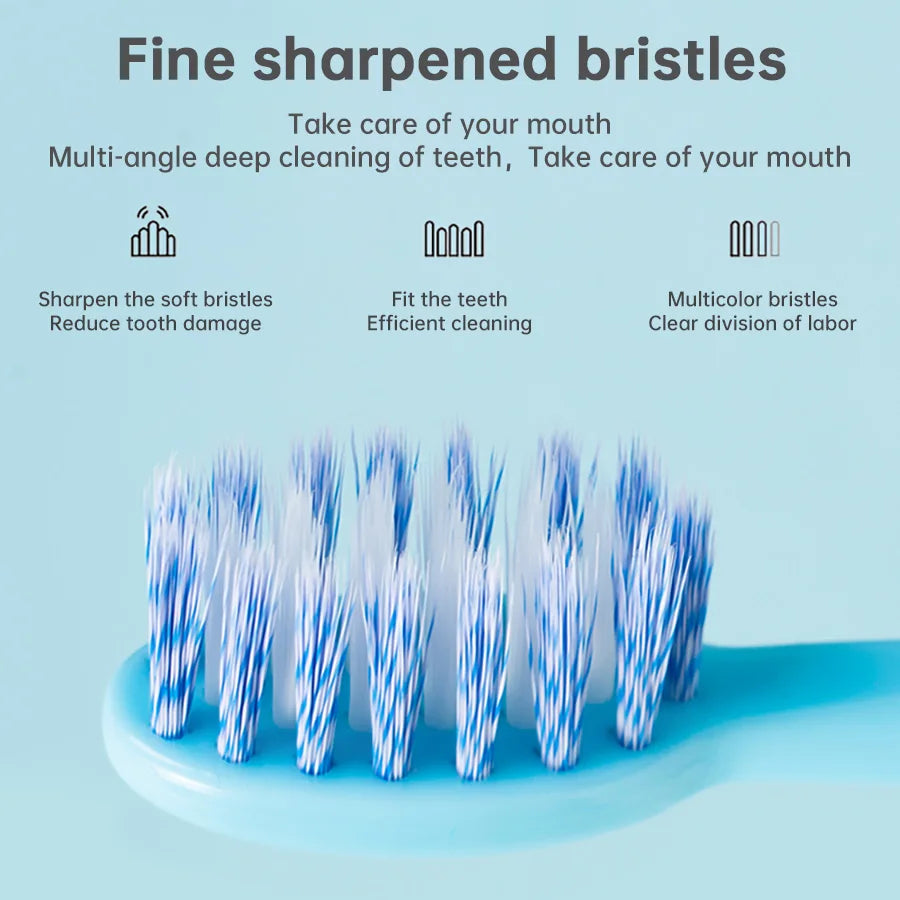 Tongwode Sonic Electric Toothbrush IPX7 Waterproof Adult Couple Home Use Soft Bristle Replaceable With 6 Tooth Brush Heads