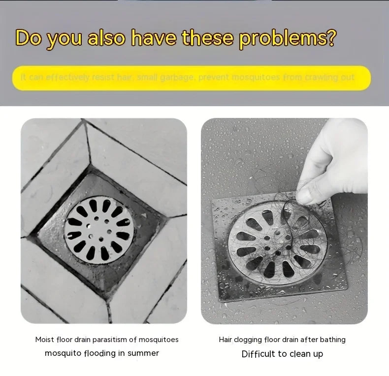 Floor Drain Sticker, Insect-proof Self-adhesive Bathroom Hair Filter Net, Sewer Filter, Kitchen Anti-blocking Mesh Net