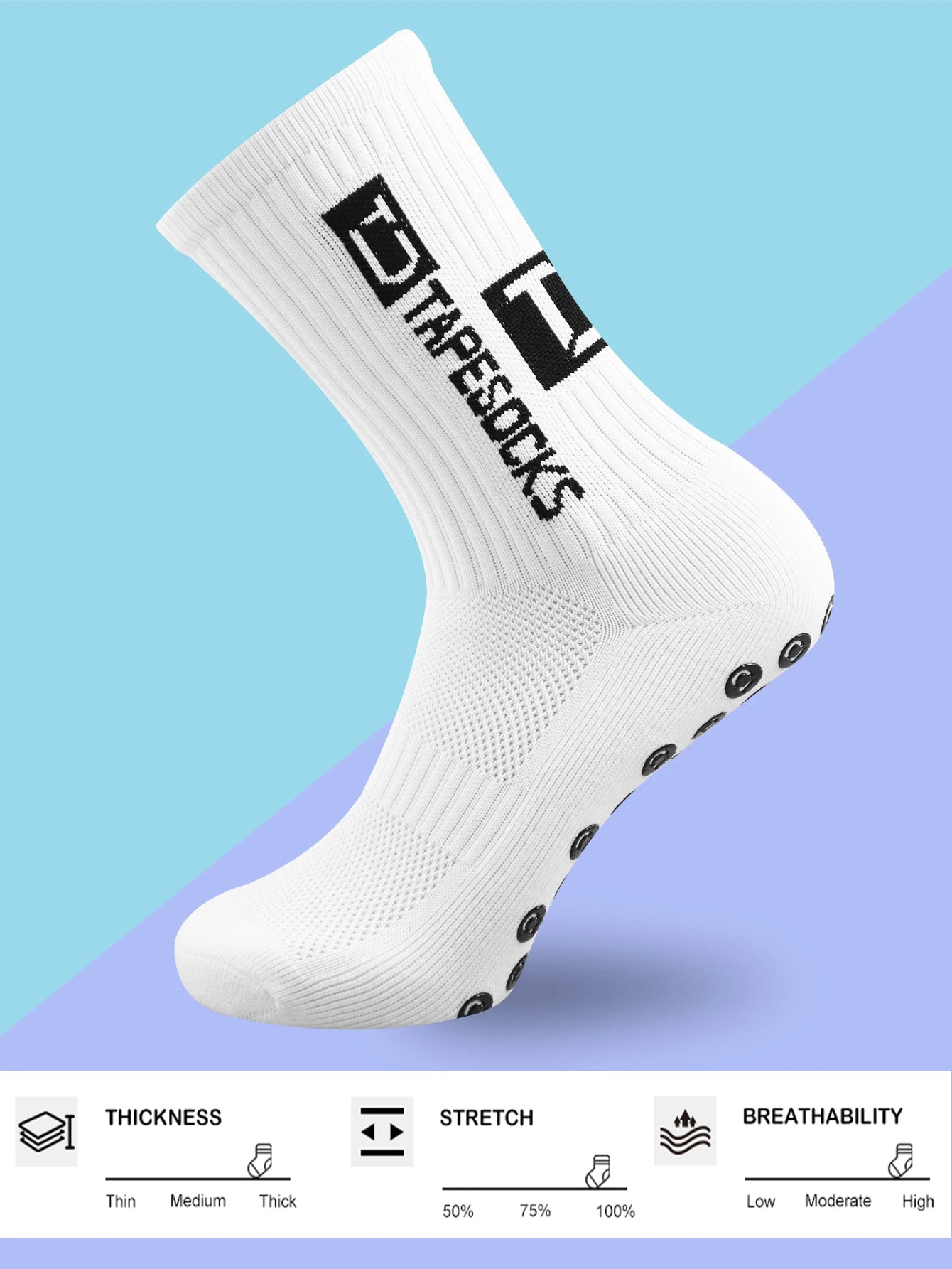 6 pairs of football socks sports socks men's mid-calf socks silicone non-slip dot socks basketball yoga socks