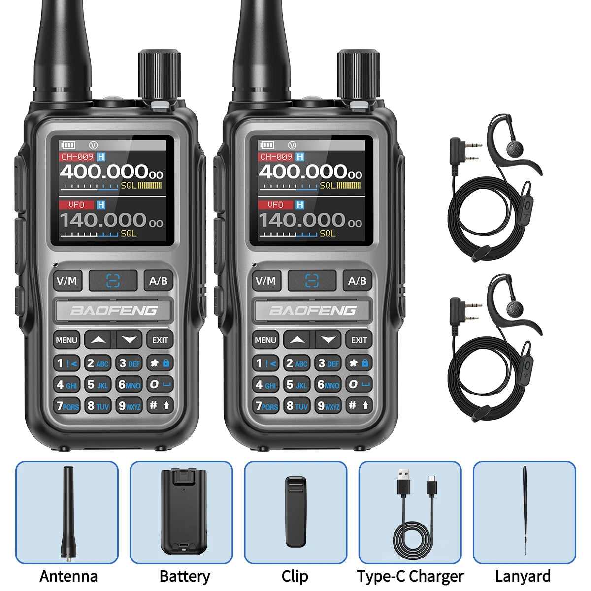 BAOFENG UV-5R Mini Walkie Talkie Multi Band Bluetooth Programming Wireless Copy Frequency 999CH AM FM Long Range Two Way Radio - Shoppiline