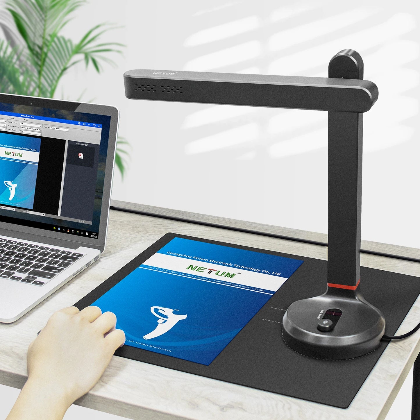 NETUM Book Scanner T101 Autofocus Document Scanner Max A4 A3 Size with Smart OCR Led Table Desk Lamp for Family Home Office - Shoppiline