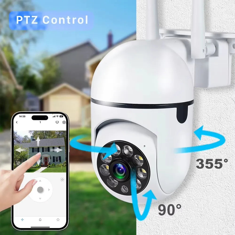 8MP Wifi IP Wireless Security Surveillance PTZ Camera 4X Zoom Cameras Tracking Two-way Audio HD Night Color Cam - Shoppiline
