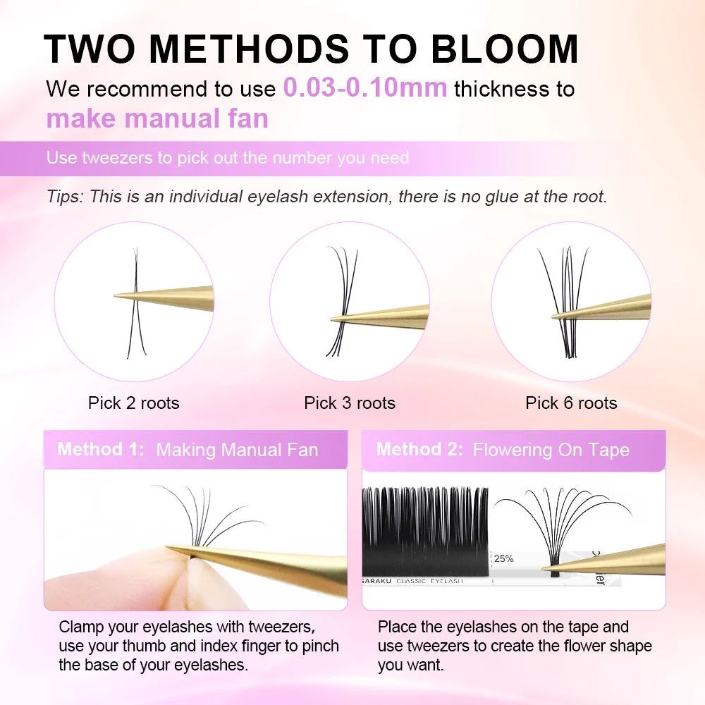 NAGARAKU 6 Cases False Eyelash Extension Supplies Synthetic Mink Individual Length 7-15 Mix 16-20 Mix 16 Lines High Quality Soft
