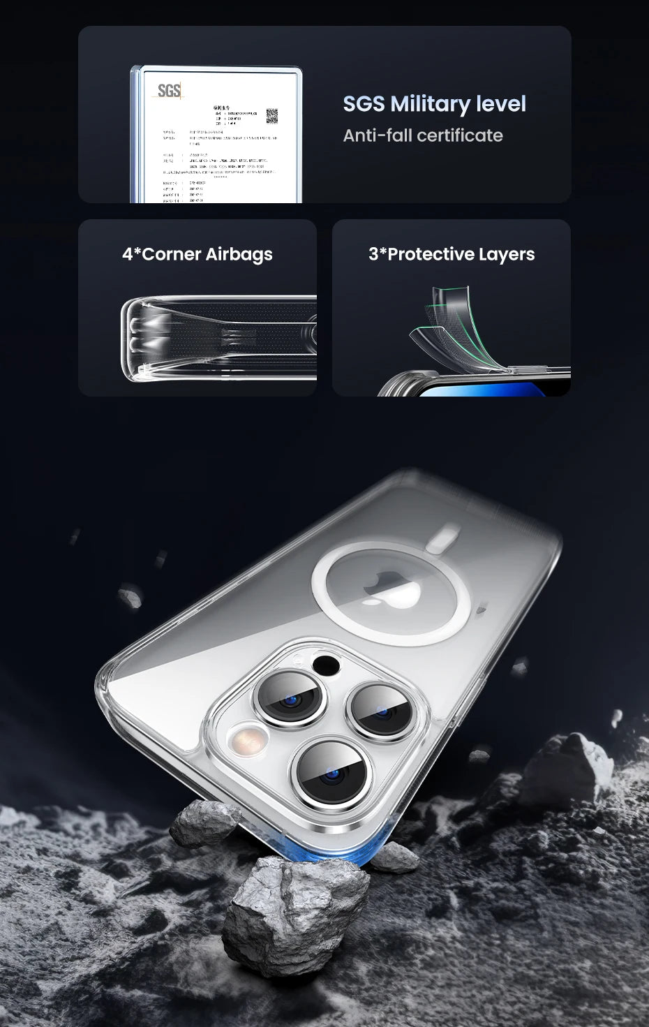 UGREEN Magnetic Case for iPhone 17 16 15 14 13 Pro Max Case Shockproof Cover for iPhone 16 Pro Max Plus 16pro Macsafe TPU Cases - Shoppiline